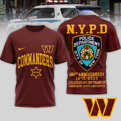 Washington Commanders | Premium NFL N.Y.P.D 180th Anniversary 3D Shirt