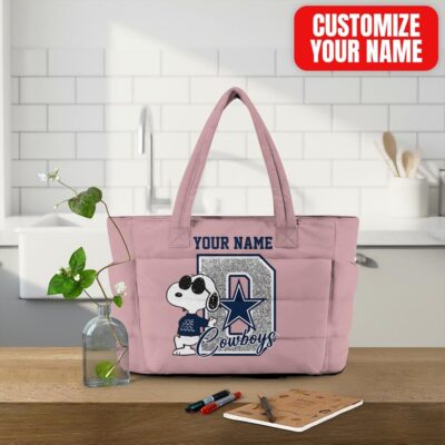 Dallas Cowboys | Premium NFL Snoopy Tote Bag - Pink