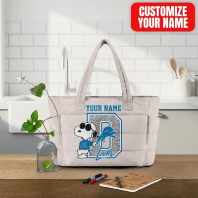 Detroit Lions | Premium NFL Snoopy Tote Bag - White