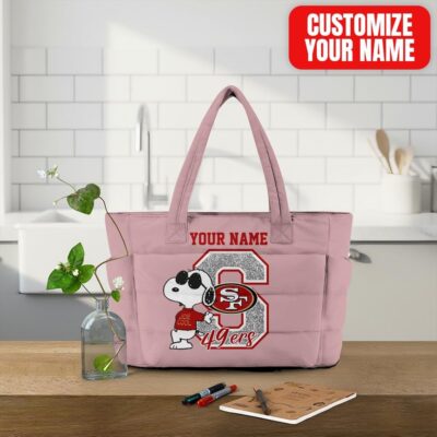 San Francisco 49ers | Premium NFL Snoopy Tote Bag - Pink