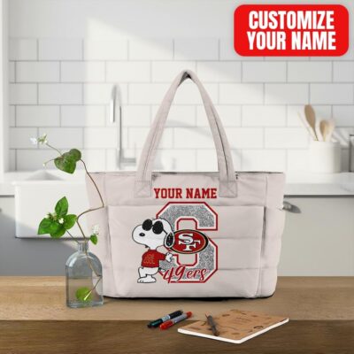 San Francisco 49ers | Premium NFL Snoopy Tote Bag - White