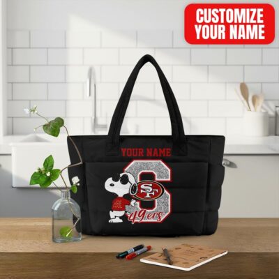San Francisco 49ers | Premium NFL Snoopy Tote Bag - Black