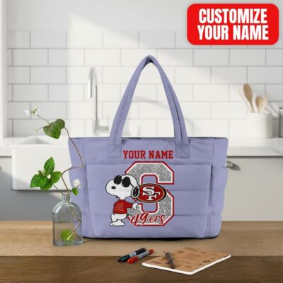 San Francisco 49ers | Premium NFL Snoopy Tote Bag - Purple