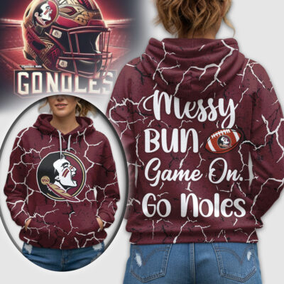Florida State Seminoles | Premium NCAA Messy Bun Game On 3D Hoodie - 3XL