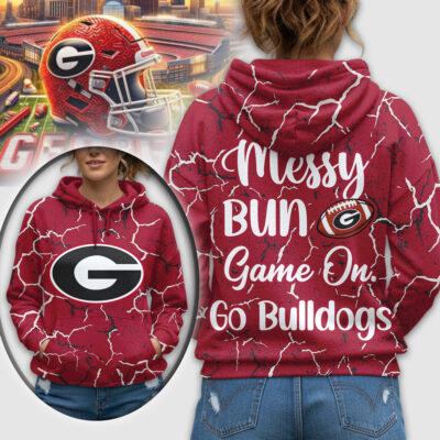 Georgia Bulldogs | Premium NCAA Messy Bun Game On 3D Hoodie