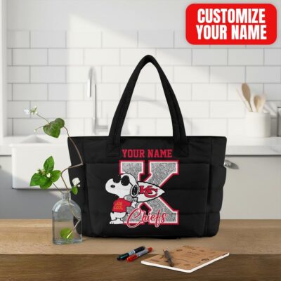 Kansas City Chiefs | Premium NFL Snoopy Tote Bag - Black