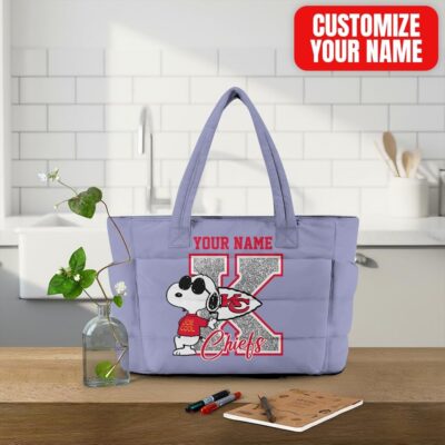 Kansas City Chiefs | Premium NFL Snoopy Tote Bag - Purple
