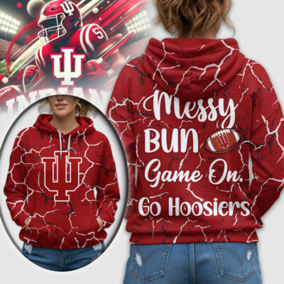 Indiana Hoosiers | Premium NCAA Messy Bun Game On 3D Hoodie