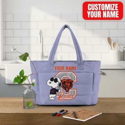 Chicago Bears | Premium NFL Snoopy Tote Bag - Purple
