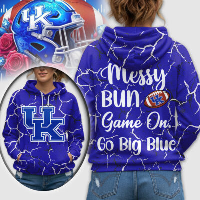 Kentucky Wildcats | Premium NCAA Messy Bun Game On 3D Hoodie