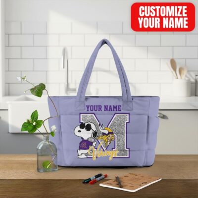 Minnesota Vikings | Premium NFL Snoopy Tote Bag - Purple