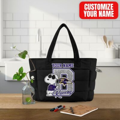 Baltimore Ravens | Premium NFL Snoopy Tote Bag - Black