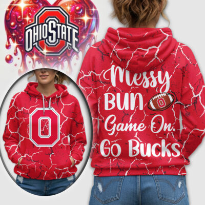 Ohio State Buckeyes | Premium NCAA Messy Bun Game On 3D Hoodie