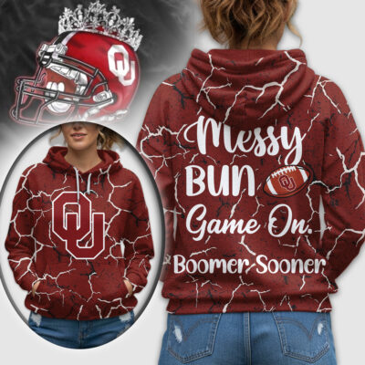 Oklahoma Sooners | Premium NCAA Messy Bun Game On 3D Hoodie