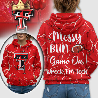 Texas Tech Red Raiders | Premium NCAA Messy Bun Game On 3D Hoodie