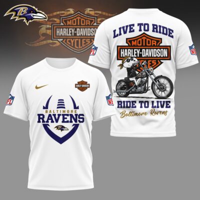 Baltimore Ravens | Premium NFL Snoopy Harley Davidson 3D Shirt