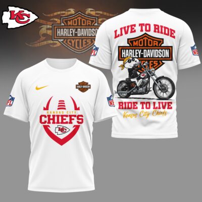 Kansas City Chiefs | Premium NFL Snoopy Harley Davidson 3D Shirt