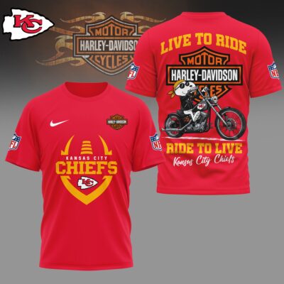 Kansas City Chiefs | Premium NFL Snoopy Harley Davidson 3D Shirt