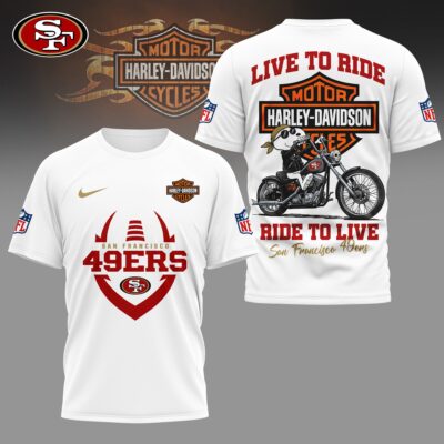 San Francisco 49ers | Premium NFL Snoopy Harley Davidson 3D Shirt