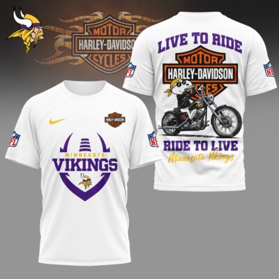 Minnesota Vikings | Premium NFL Snoopy Harley Davidson 3D Shirt