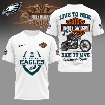 Philadelphia Eagles | Premium NFL Snoopy Harley Davidson 3D Shirt