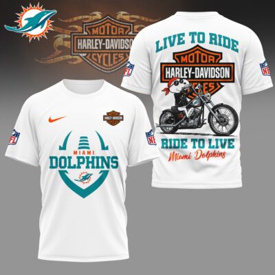 Miami Dolphins | Premium NFL Snoopy Harley Davidson 3D Shirt