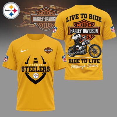 Pittsburgh Steelers | Premium NFL Snoopy Harley Davidson 3D Shirt