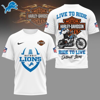 Detroit Lions | Premium NFL Snoopy Harley Davidson 3D Shirt