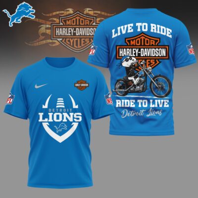 Detroit Lions | Premium NFL Snoopy Harley Davidson 3D Shirt