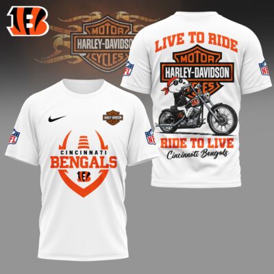 Cincinnati Bengals | Premium NFL Snoopy Harley Davidson 3D Shirt