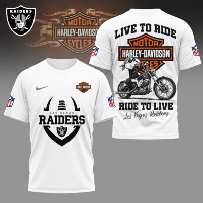 Las Vegas Raiders | Premium NFL Snoopy Harley Davidson 3D Shirt