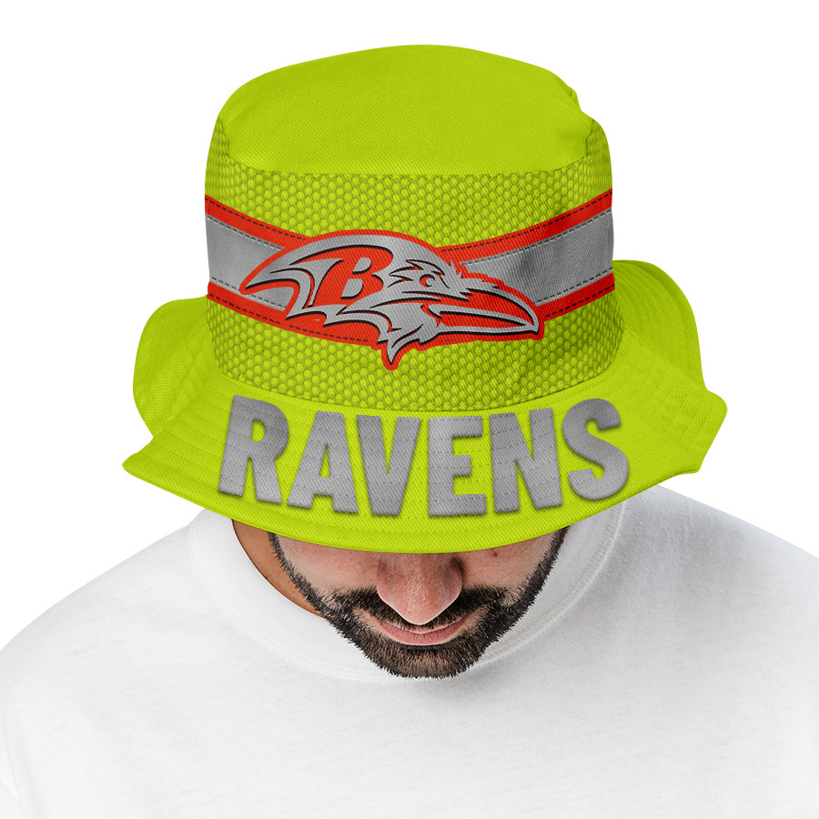 Baltimore Ravens | Premium NFL Hi-Vis Reflective Bucket Hat - Image 2