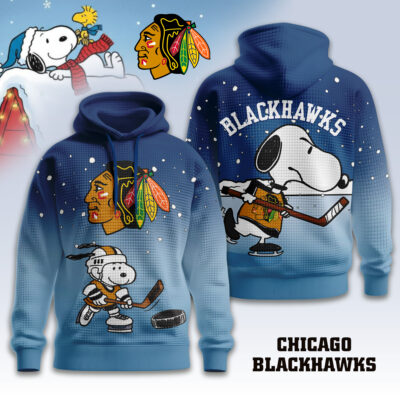 Chicago Blackhawks | Premium NHL Snoopy Hockey 3D Waffle Hoodie - 4XL