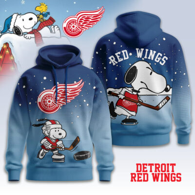 Detroit Red Wings | Premium NHL Snoopy Hockey 3D Waffle Hoodie