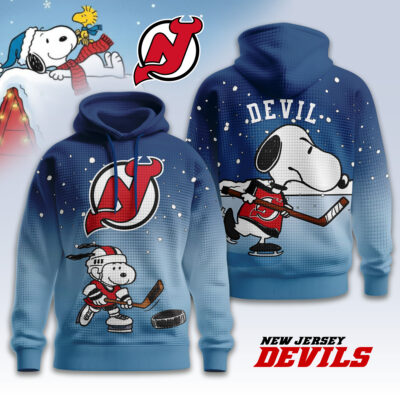New Jersey Devils | Premium NHL Snoopy Hockey 3D Waffle Hoodie