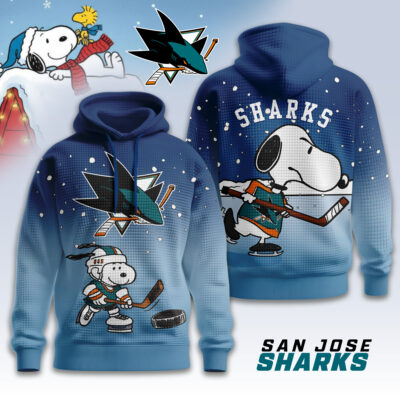 San Jose Sharks | Premium NHL Snoopy Hockey 3D Waffle Hoodie - 5XL