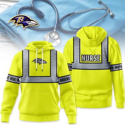 Baltimore Ravens | Premium NFL Nurse Safety Hi Vis Hoodie