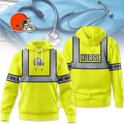 Cleveland Browns | Premium NFL Nurse Safety Hi Vis Hoodie