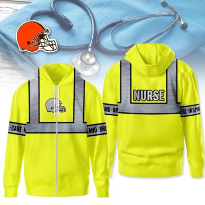 Cleveland Browns | Premium NFL Nurse Safety Hi Vis Hoodie