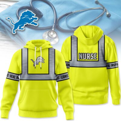 Detroit Lions | Premium NFL Nurse Safety Hi Vis Hoodie