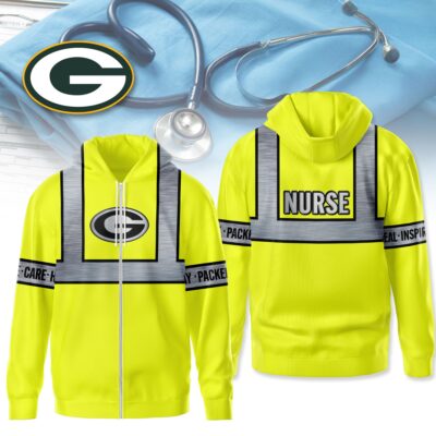 Green Bay Packers | Premium NFL Nurse Safety Hi Vis Hoodie