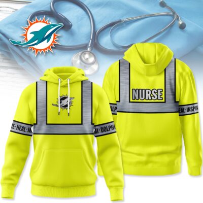 Miami Dolphins | Premium NFL Nurse Safety Hi Vis Hoodie