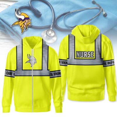 Minnesota Vikings | Premium NFL Nurse Safety Hi Vis Hoodie