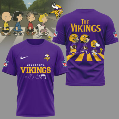 Minnesota Vikings | Premium NFL Snoopy Abbey Road 3D Shirt