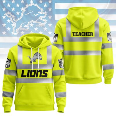 Detroit Lions | Premium NFL Teacher Safety Hi Vis Hoodie