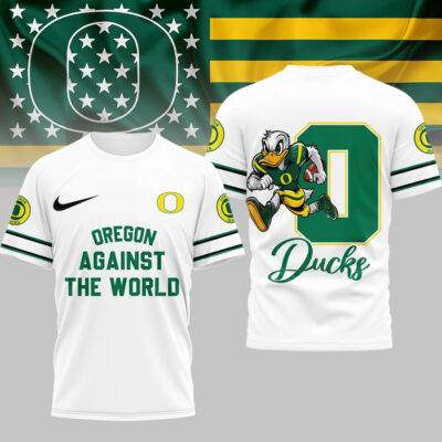 Oregon Ducks | Premium NCAA My Team Against The World T-shirt - White