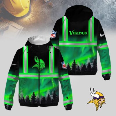 Minnesota Vikings | Premium NFL Northern Lights Hi-Vis Hoodie