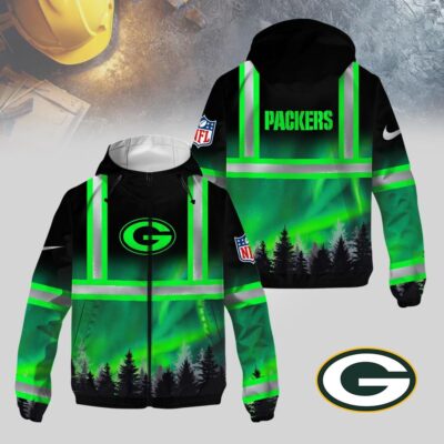 Green Bay Packers | Premium NFL Northern Lights Hi-Vis Hoodie