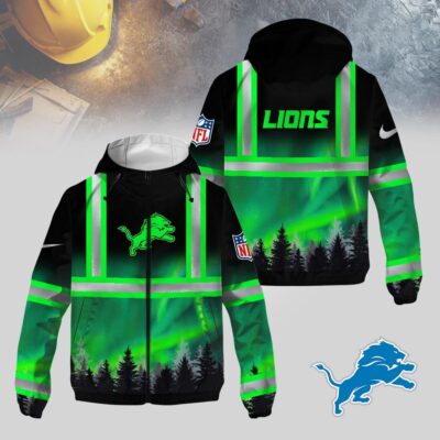 Detroit Lions | Premium NFL Northern Lights Hi-Vis Hoodie