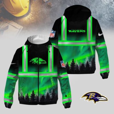 Baltimore Ravens | Premium NFL Northern Lights Hi-Vis Hoodie